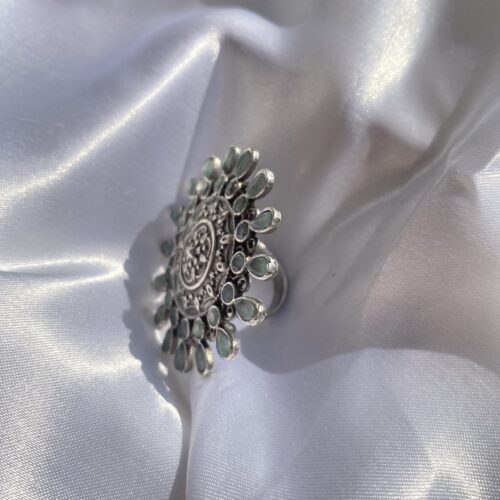 silver oxidised ring