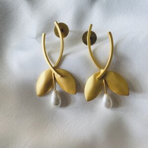 Gold Plated Pearl Statement earrings