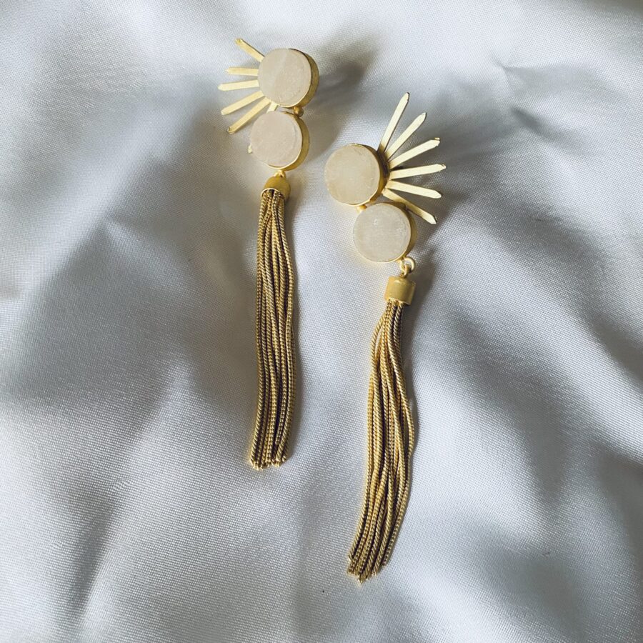 Double Stone Statement Earrings Double Stone Statement Earrings