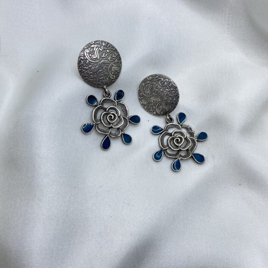 Blue Rose Drop Earrings Blue Rose Drop Earrings