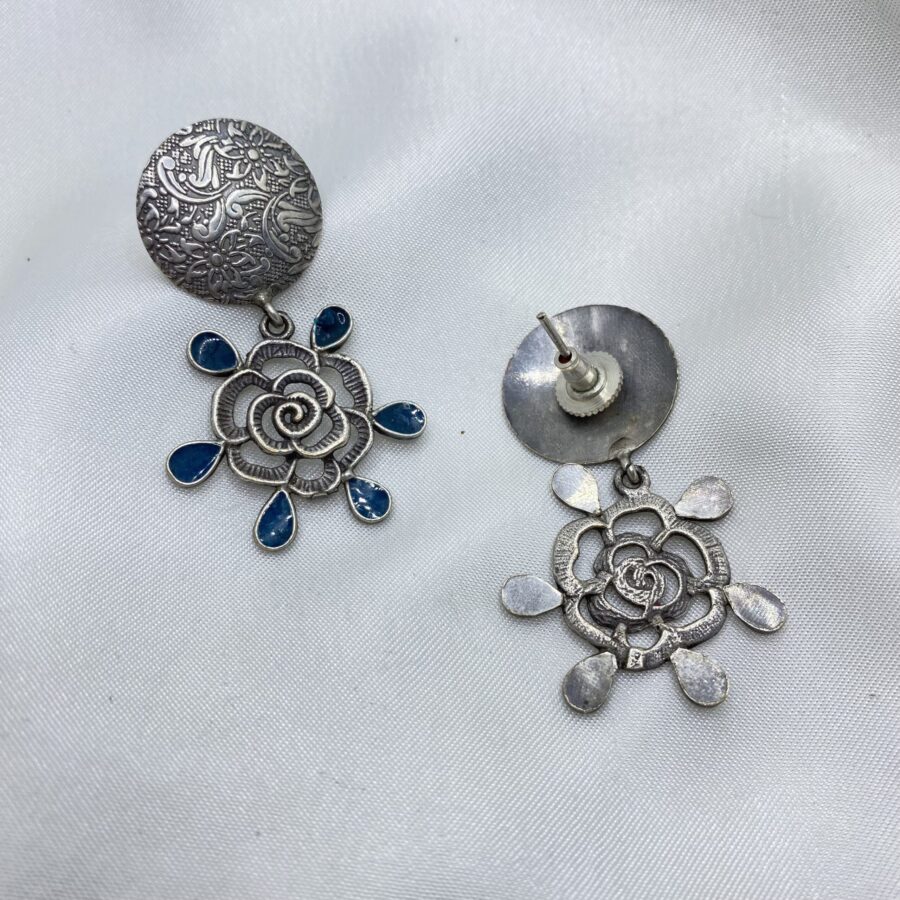 Blue Rose Drop Earrings Blue Rose Drop Earrings