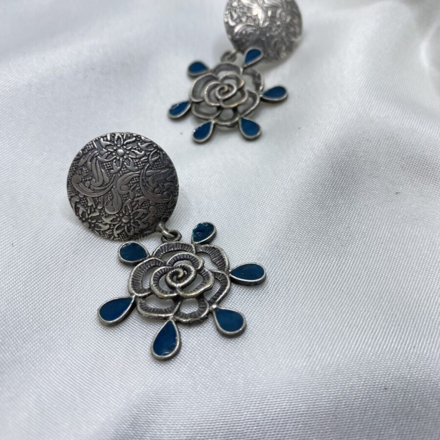 Blue Rose Drop Earrings Blue Rose Drop Earrings
