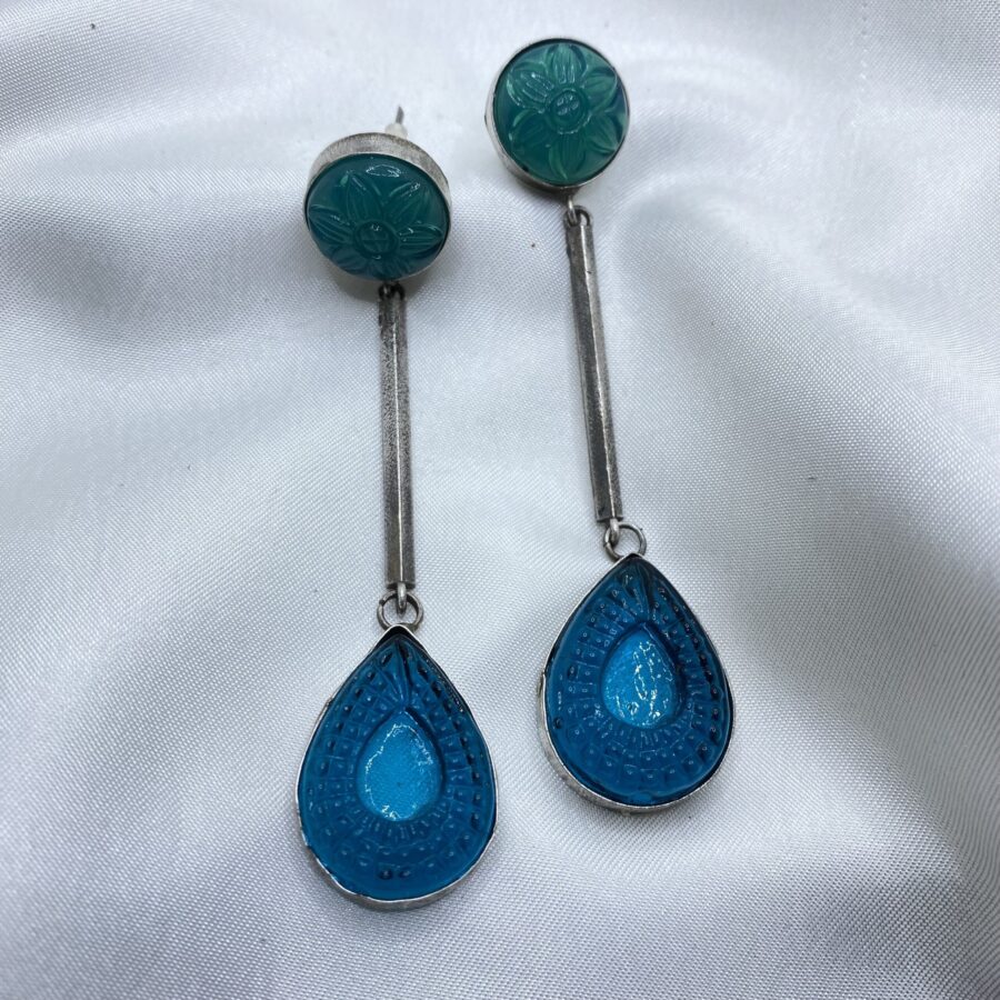 Blue Statement Earrings