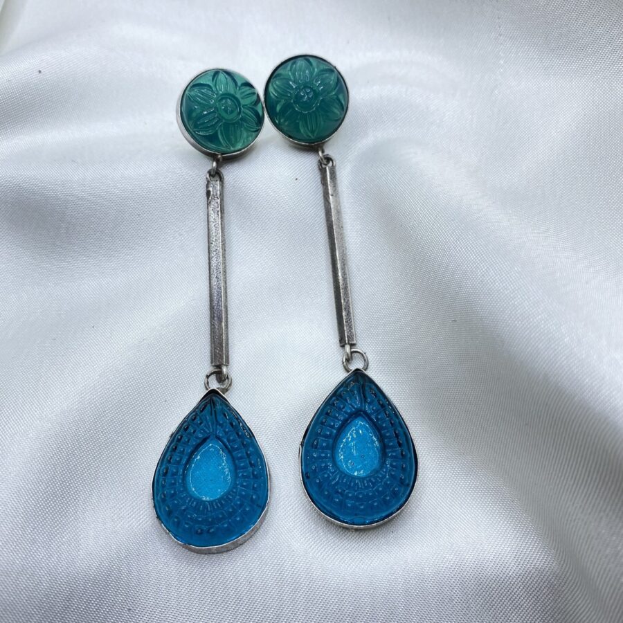 Blue Statement Earrings