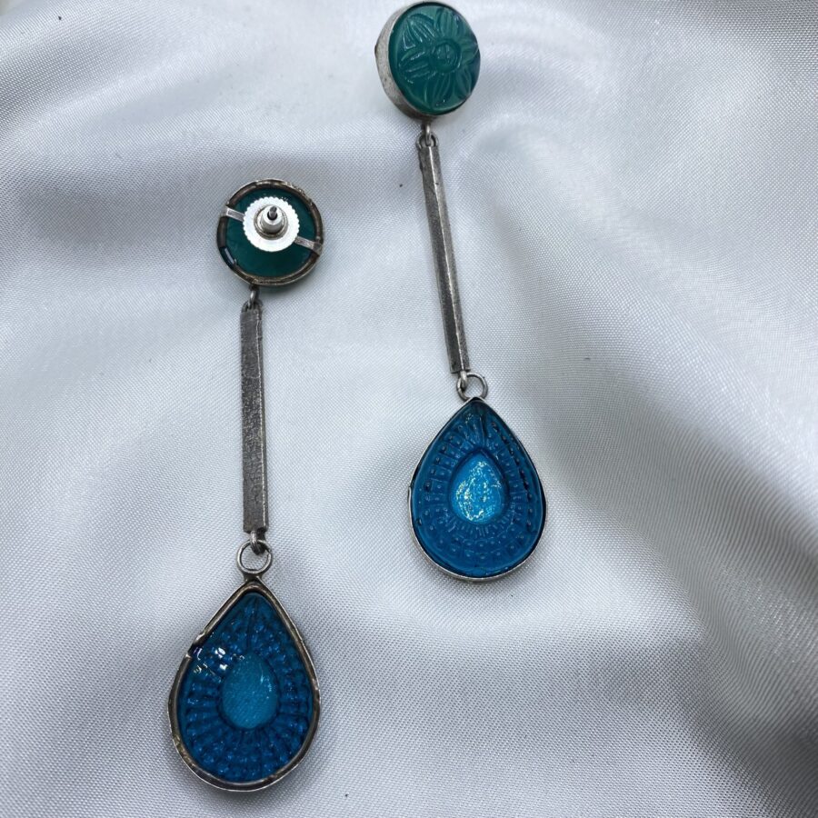 Blue Statement Earrings