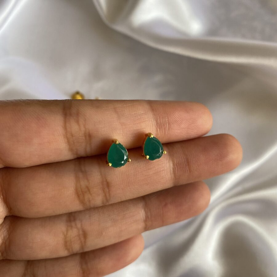 Gold Plated Drop Shape Studs