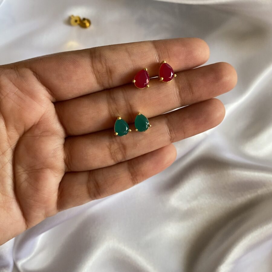 Gold Plated Drop Shape Studs