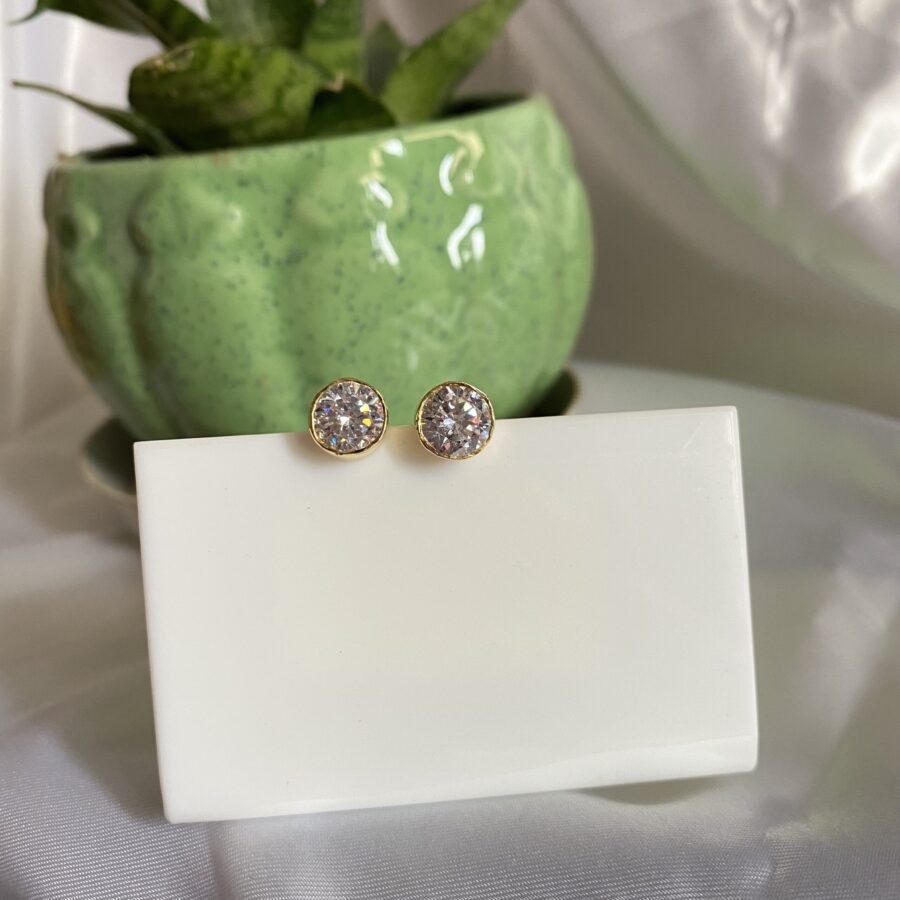 Round Zirconia Stone Studs