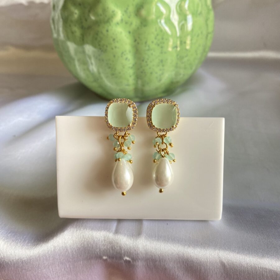 Gold Plated Earrings With Pearl Drop