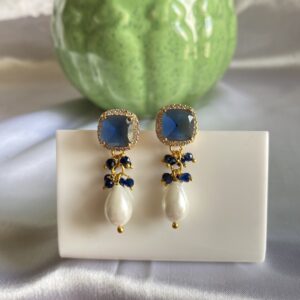 Gold Plated Earrings With Pearl Drop
