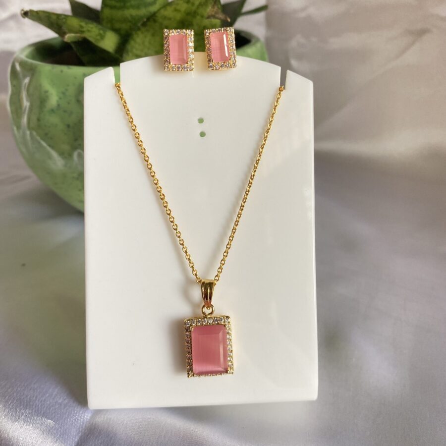 Gold Plated Pendent Set With Earrings