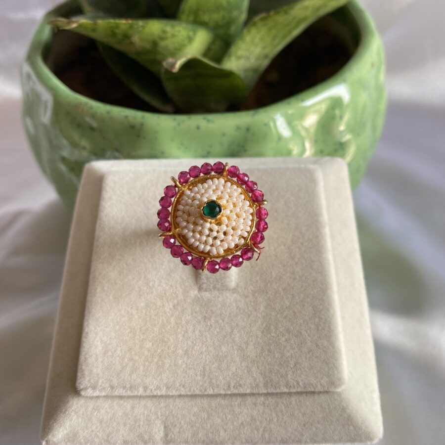 Traditional Ring Covered With Pearl
