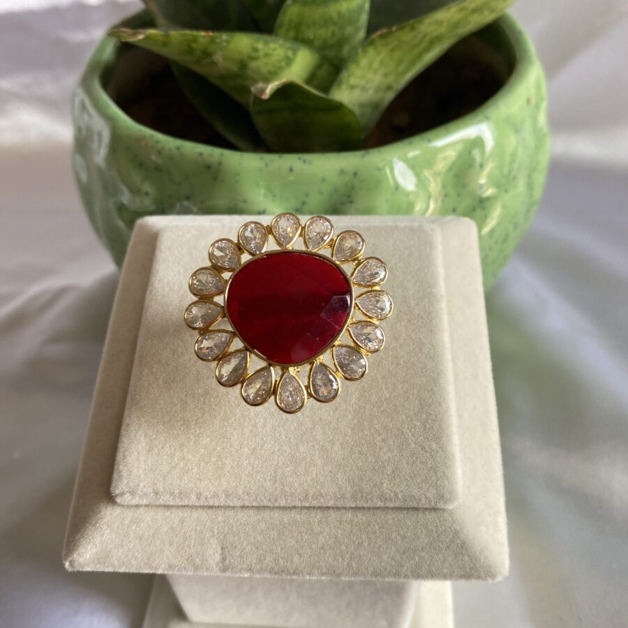 Traditional Rajasthani Ring With Stones