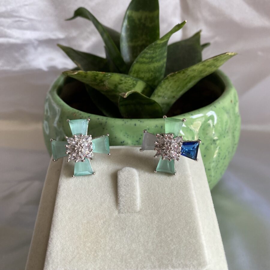 Silver Plated 4 Stone Ring