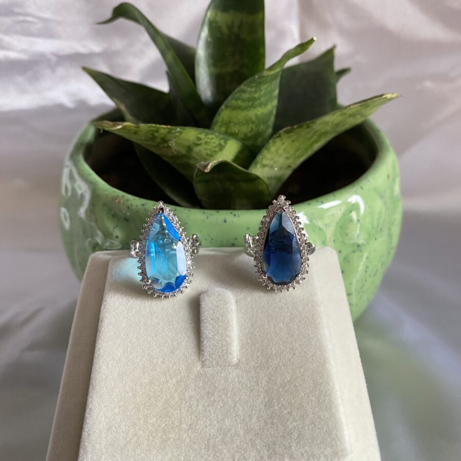 Silver Plated Drop Shape Ring