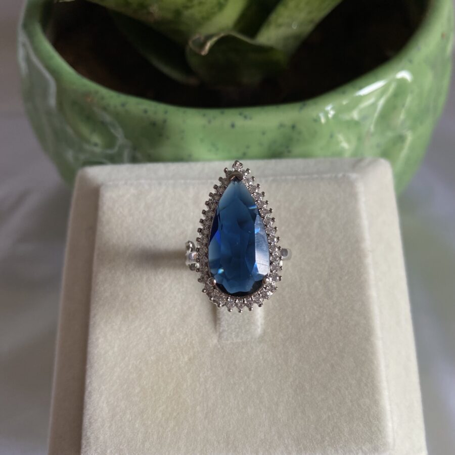 Silver Plated Drop Shape Ring