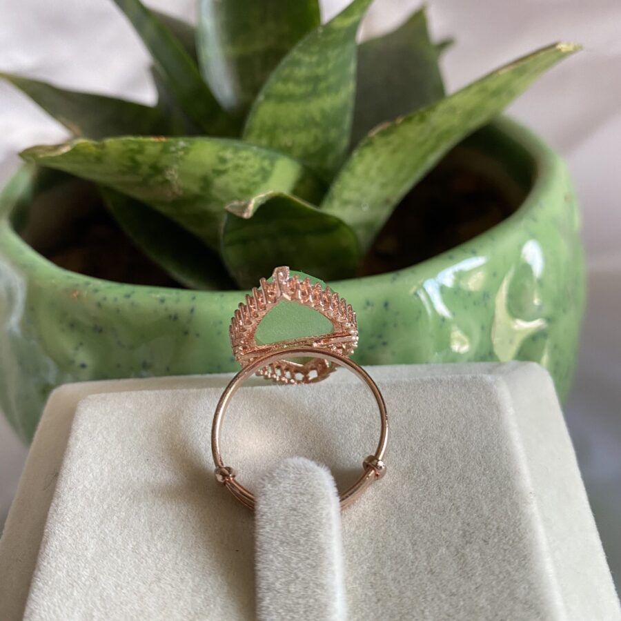 Rose Gold Diamond Shape Stone Ring