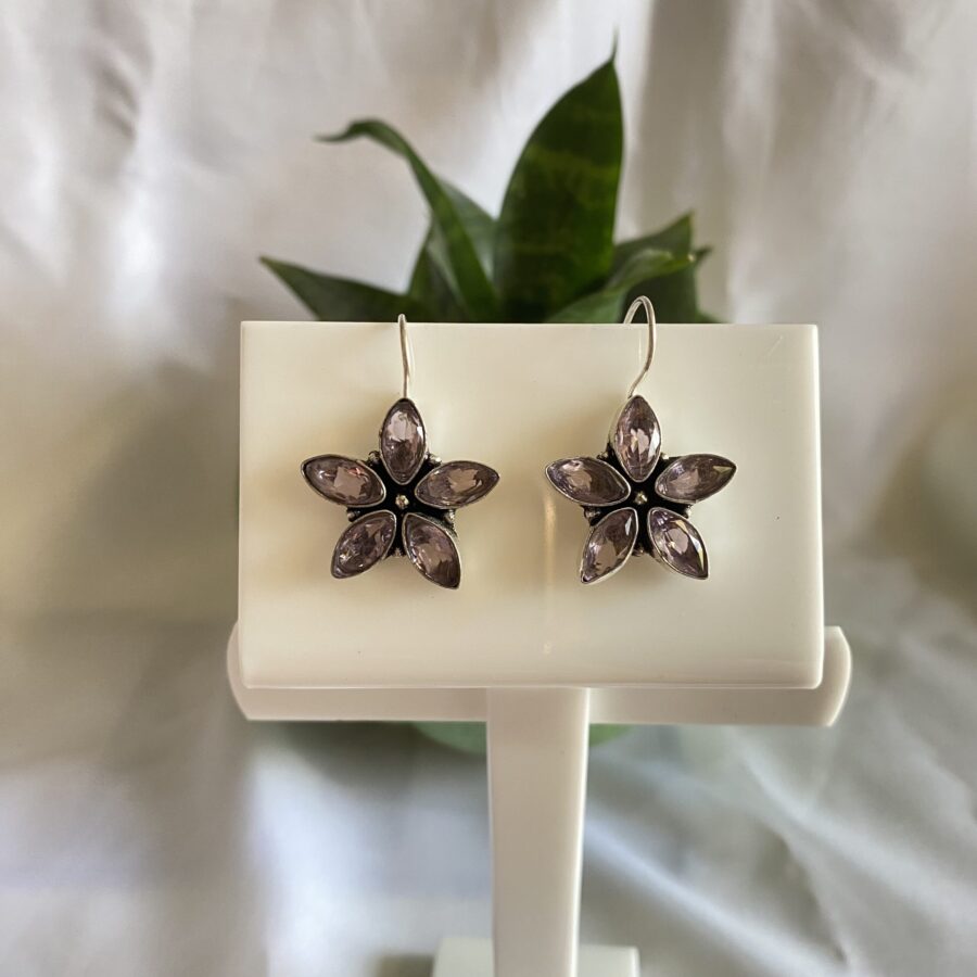 Purple Flower Shape Earrings Purple Flower Shape Earrings